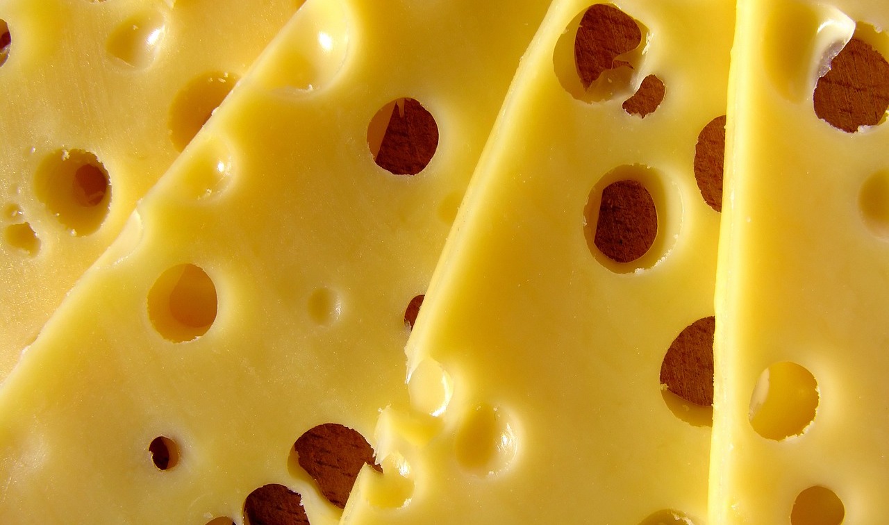 Photo of swiss cheese slices