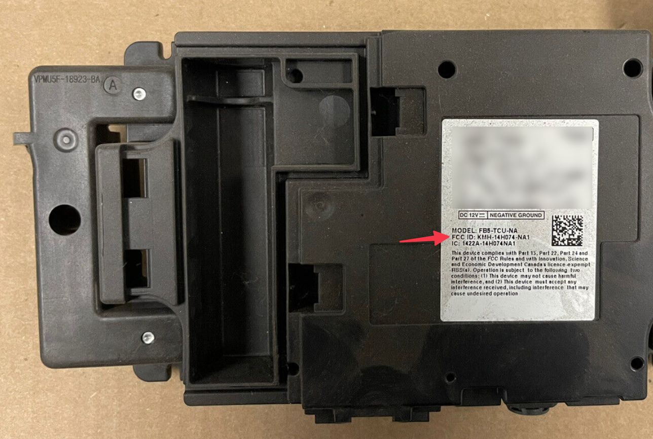 Telematics unit on Ebay with FCC ID shown