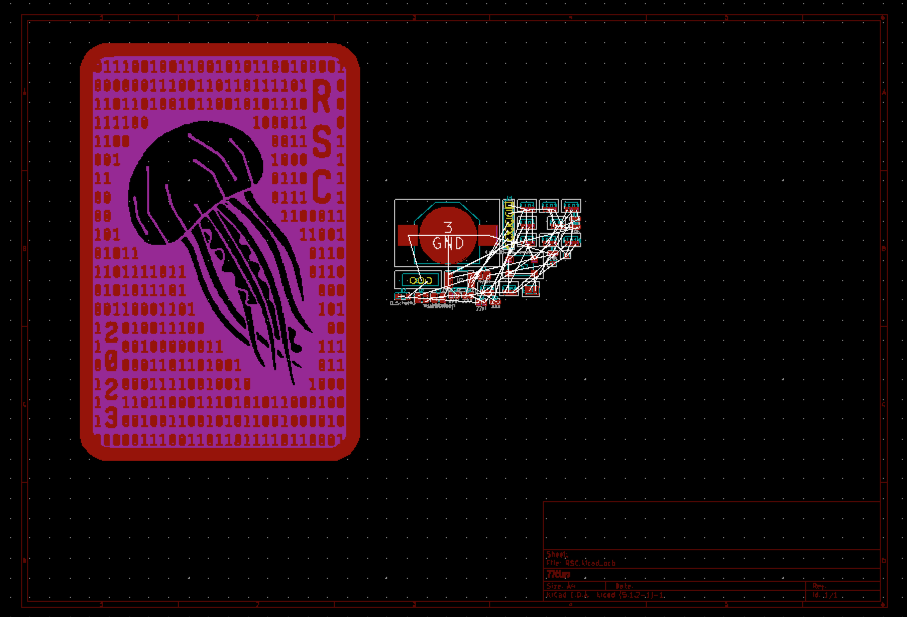 KiCad board layout before routing